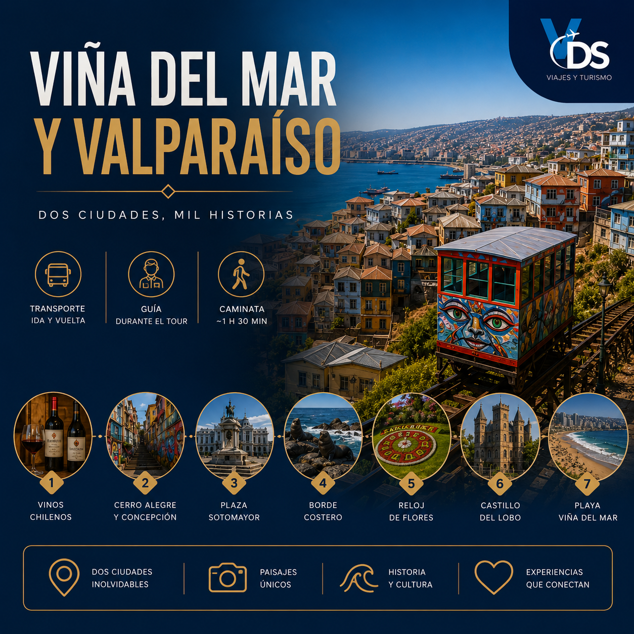 Flyer Viña del mar y Valparaiso.
