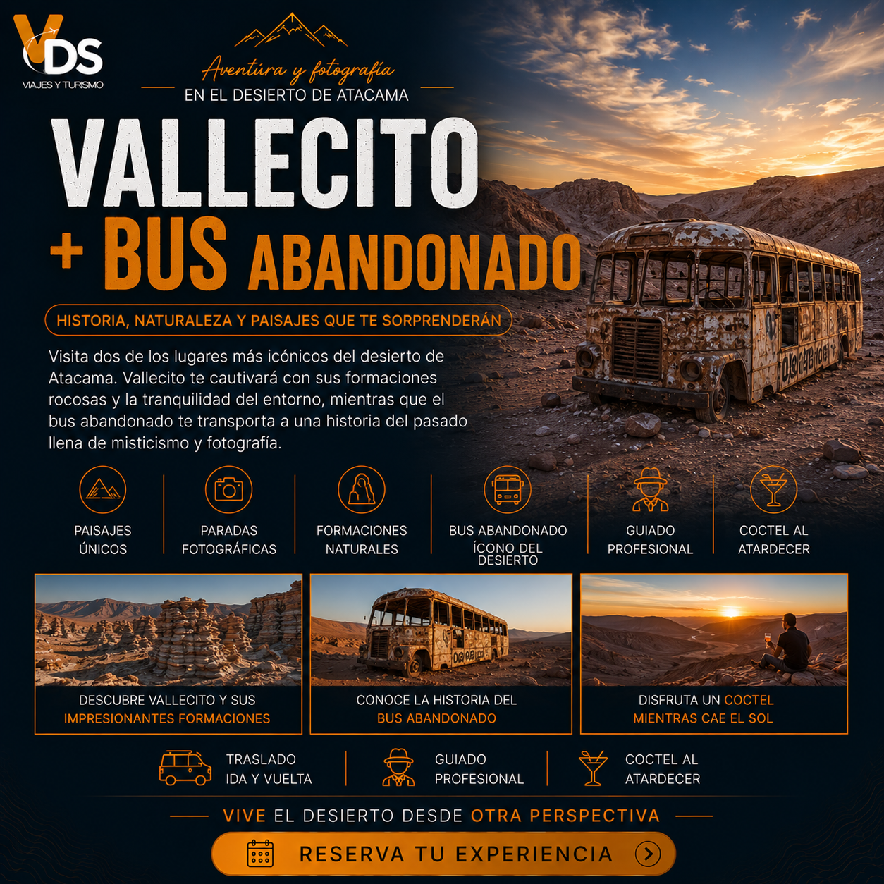 Flyer Vallecito + Bus abandonado