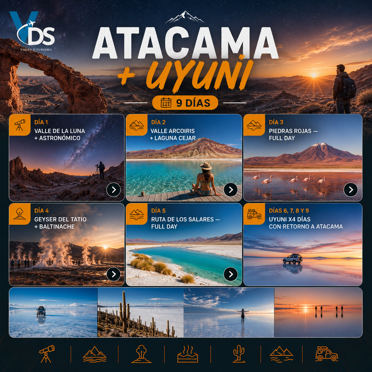 Flyer Atacama + Uyuni 9 díás