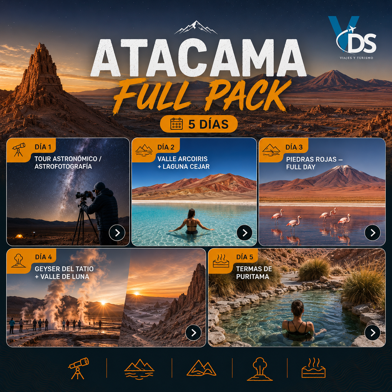 Flyer Atacama full pack 5 días